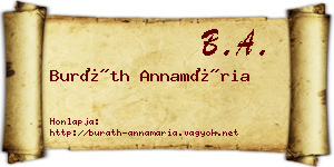Buráth Annamária névjegykártya